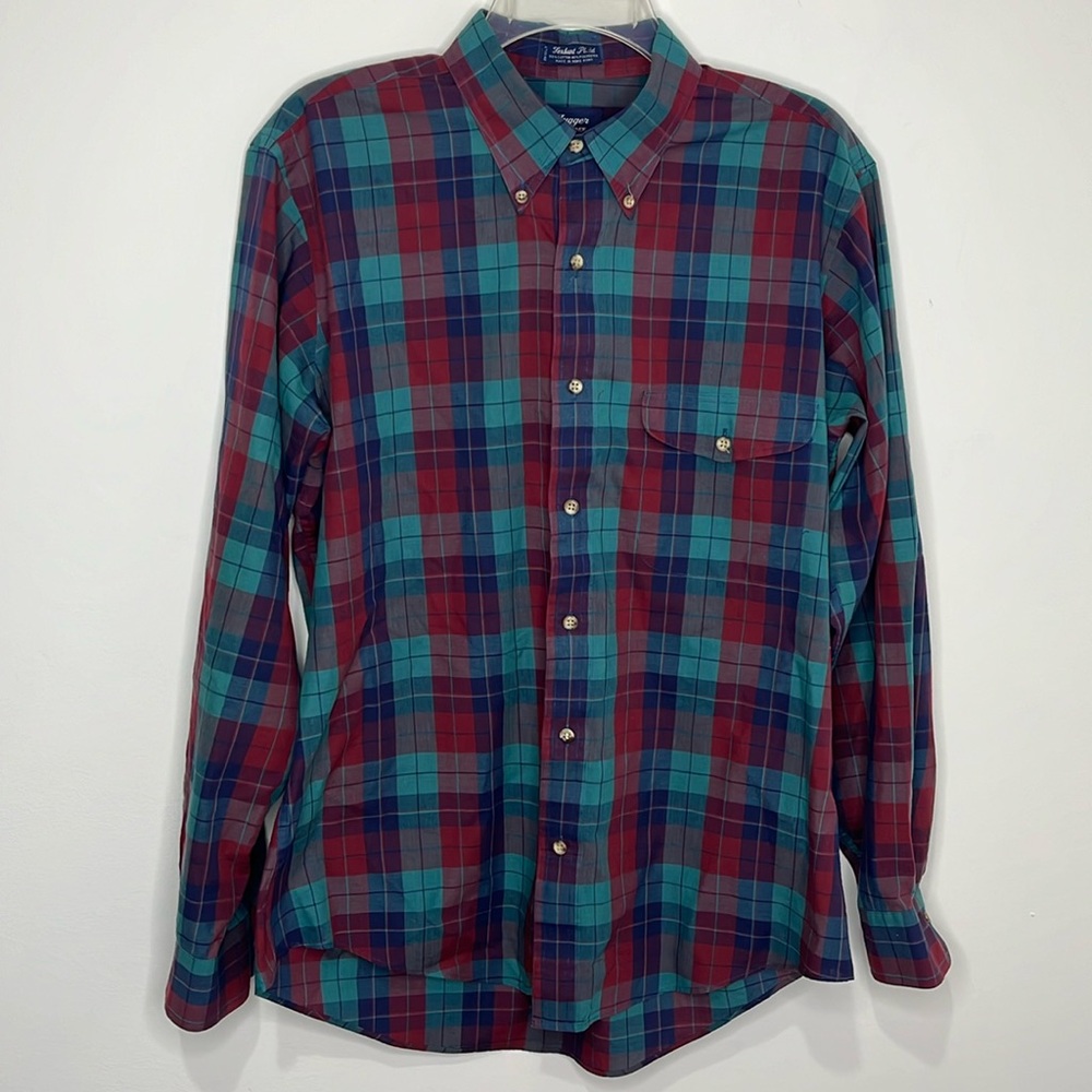 Hugger by Grant Men’s Large long sleeve button up Foxhunt Plaid